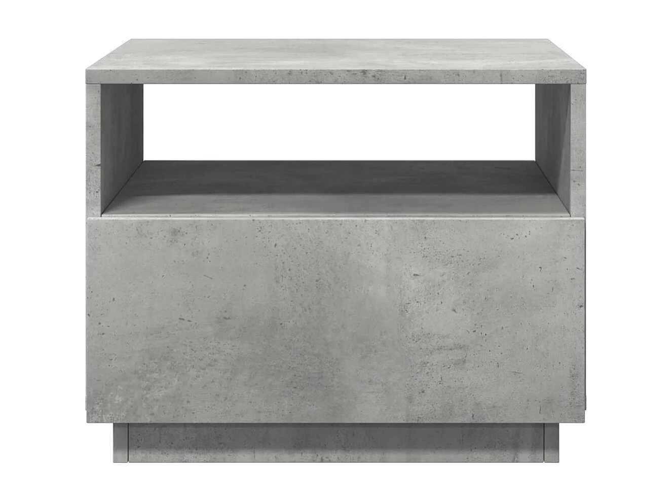 Table basse avec lumières LED gris béton 50x49x40 cm