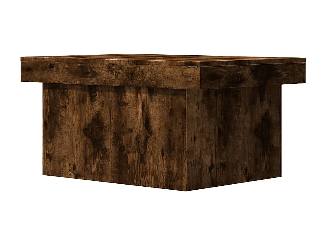 Table basse chêne fumé 80x55x40 cm bois d'ingénierie