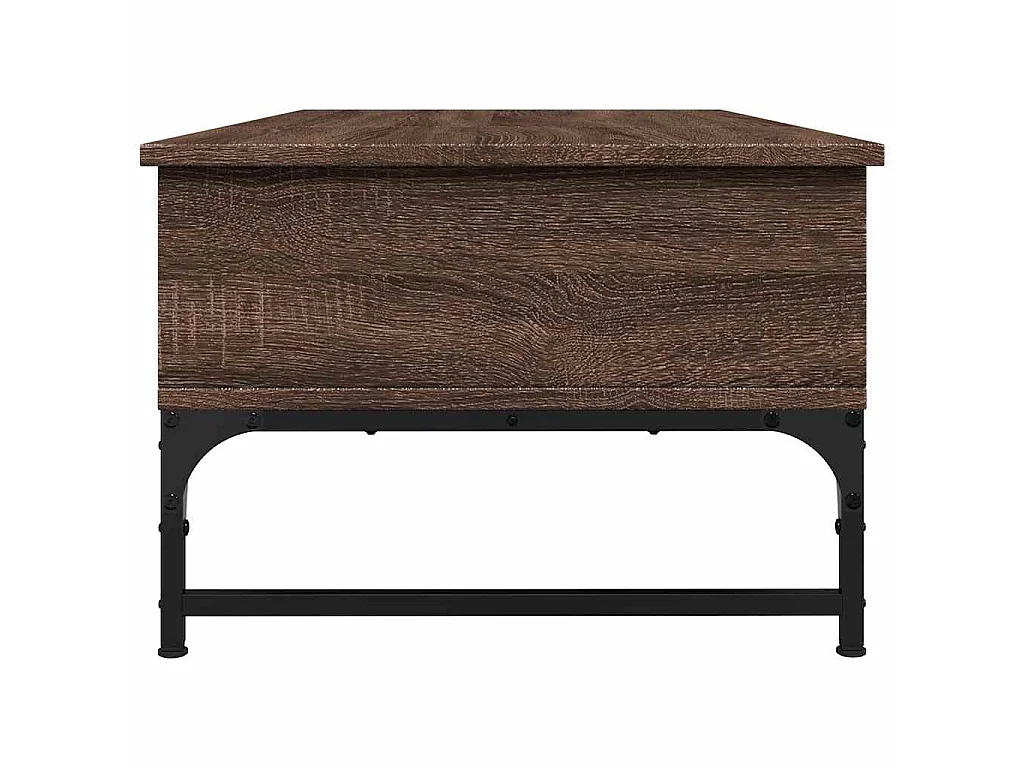 Couchtisch Braun Eichen-Optik 100x50x35 cm Holzwerkstoff Metall