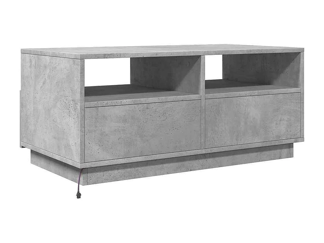 Salontafel met LED-verlichting 90x49x40 cm betongrijs