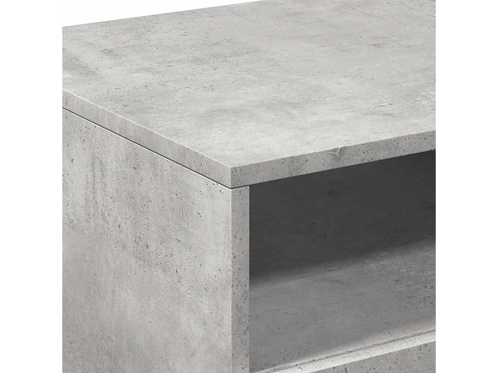Table basse avec lumières LED gris béton 90x49x40 cm