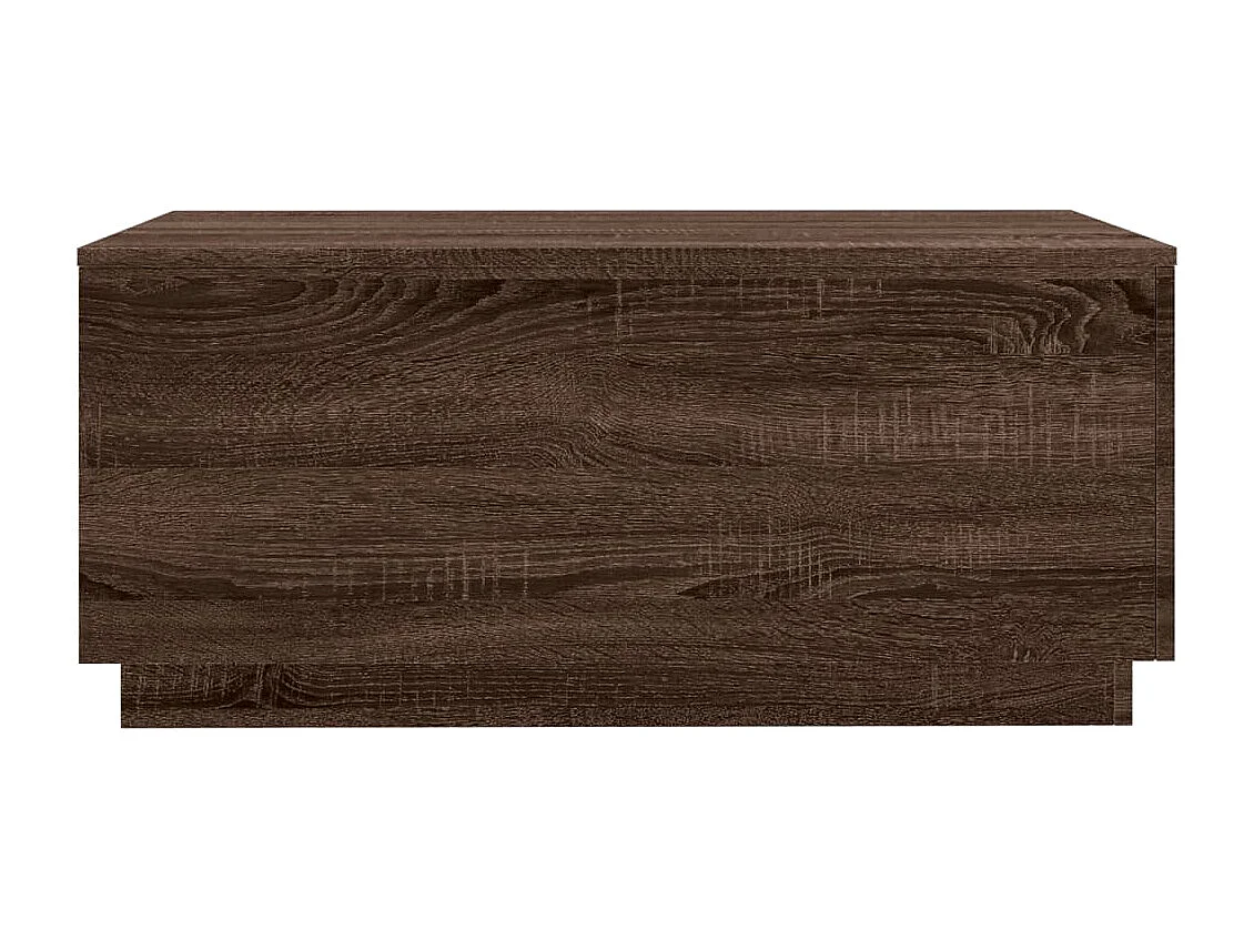 Tavolino da Soggiorno con Luci LED Rovere Marrone 90x50x40 cm