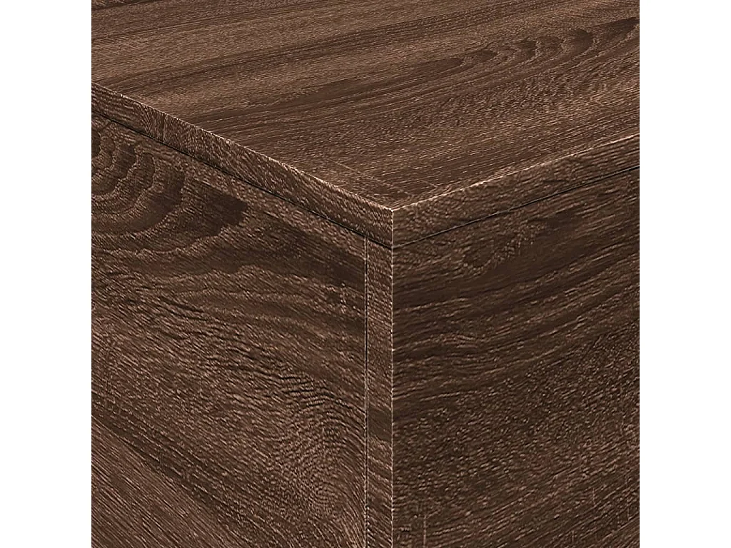 Tavolino da Soggiorno con Luci LED Rovere Marrone 90x50x40 cm
