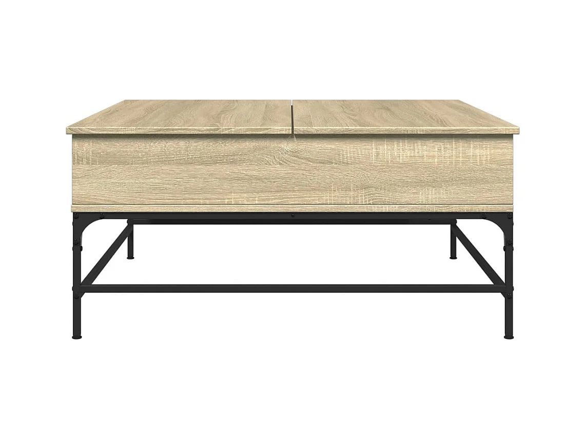 Table basse chêne sonoma 95x95x45 cm bois d'ingénierie et métal