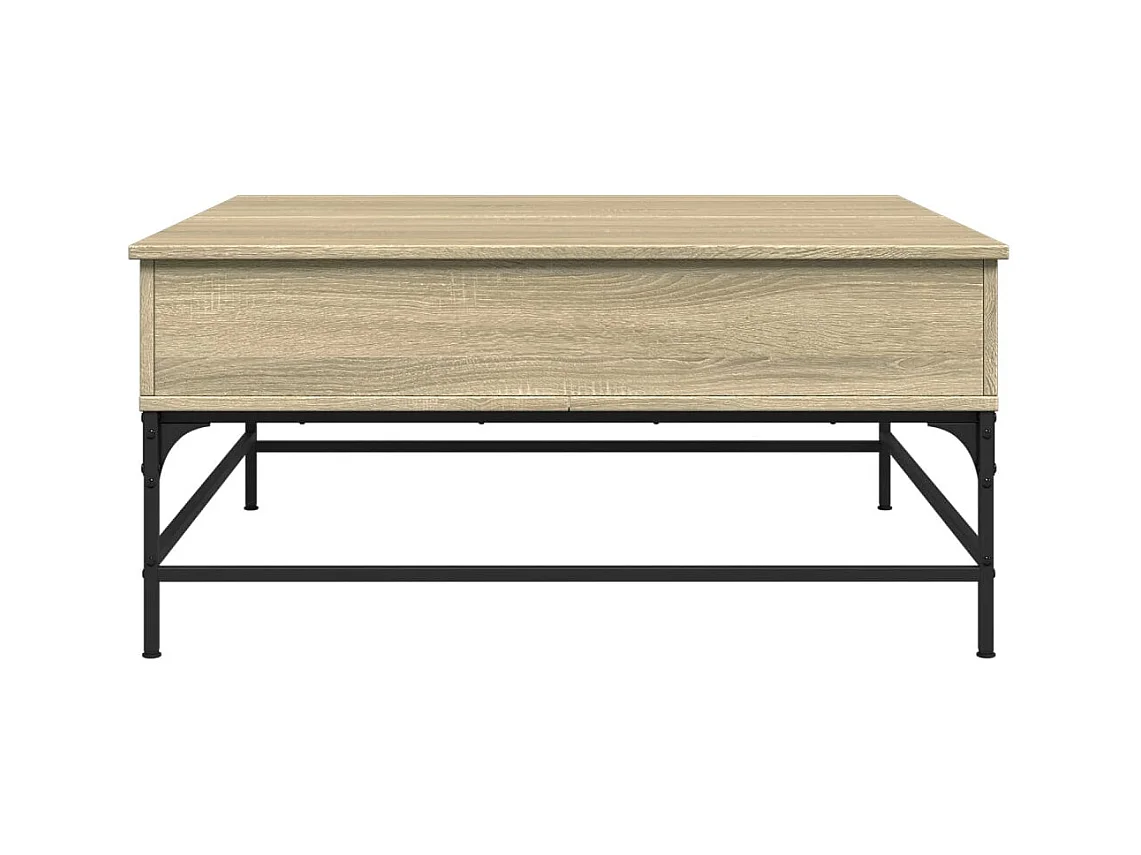 Table basse chêne sonoma 95x95x45 cm bois d'ingénierie et métal