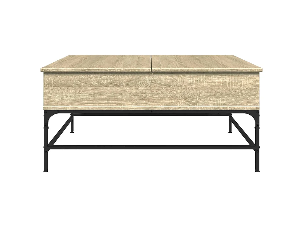 Tavolino Rovere Sonoma 95x95x45 cm Legno Multistrato e Metallo
