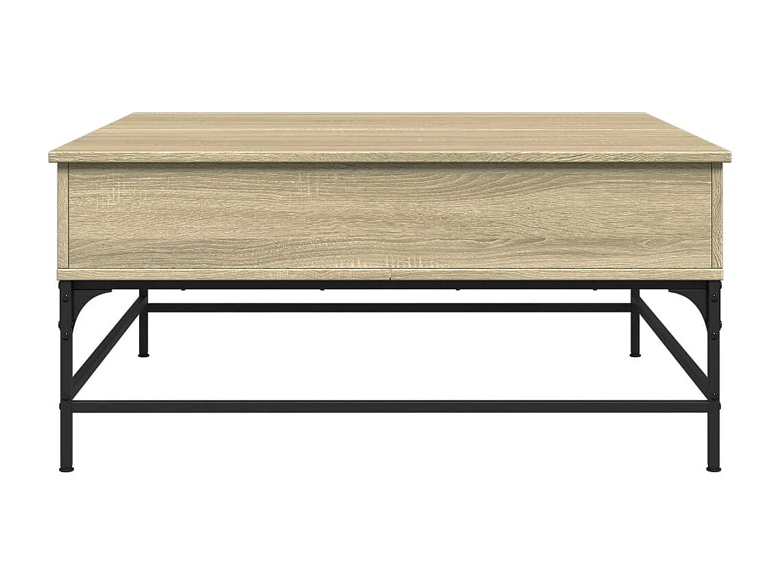 Tavolino Rovere Sonoma 95x95x45 cm Legno Multistrato e Metallo