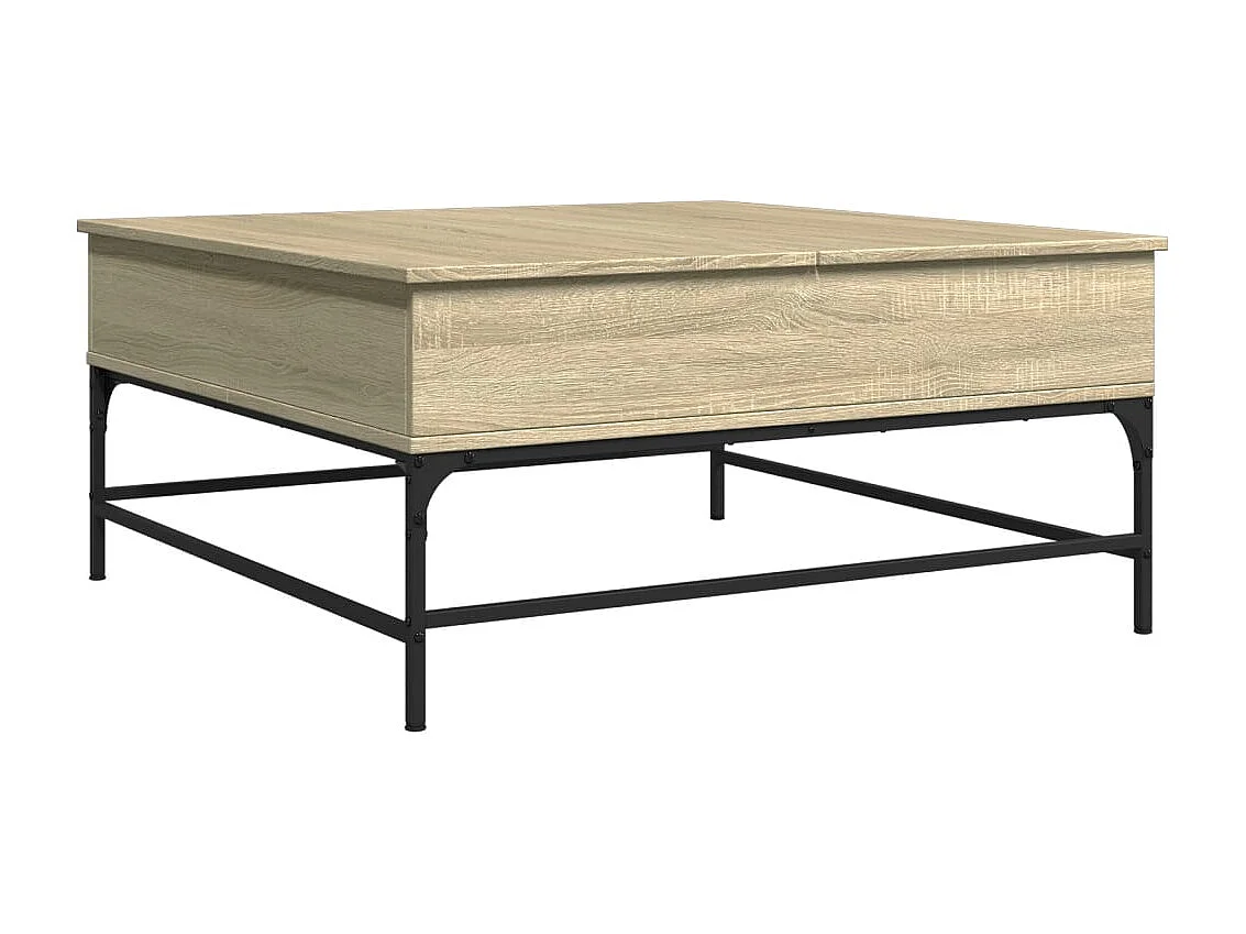 Tavolino Rovere Sonoma 95x95x45 cm Legno Multistrato e Metallo