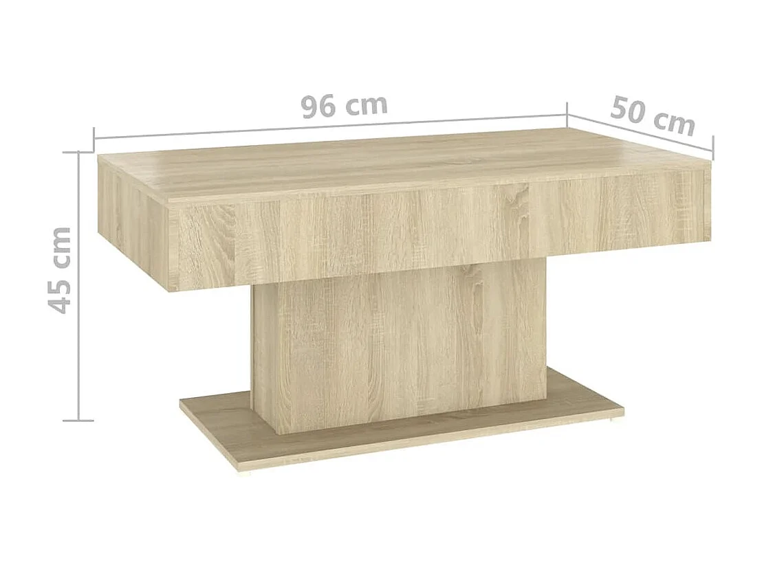 Table basse chêne sonoma 96x50x45 cm bois d'ingénierie