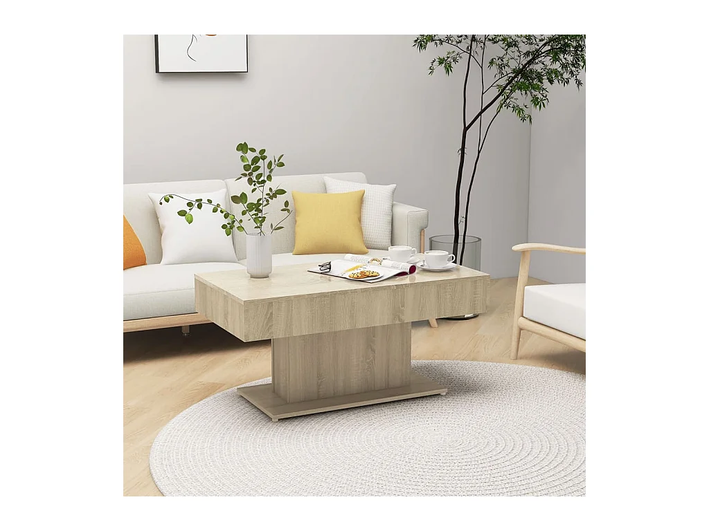 Salontafel 96x50x45 cm bewerkt hout sonoma eikenkleurig
