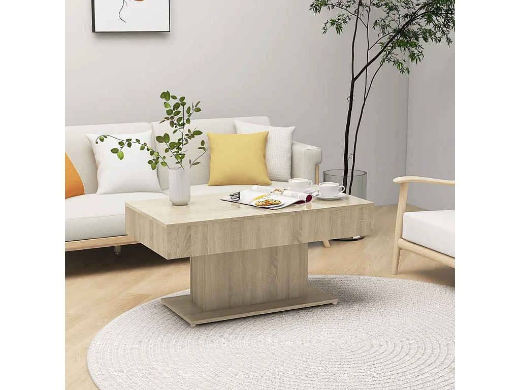 Table basse chêne sonoma 96x50x45 cm bois d'ingénierie