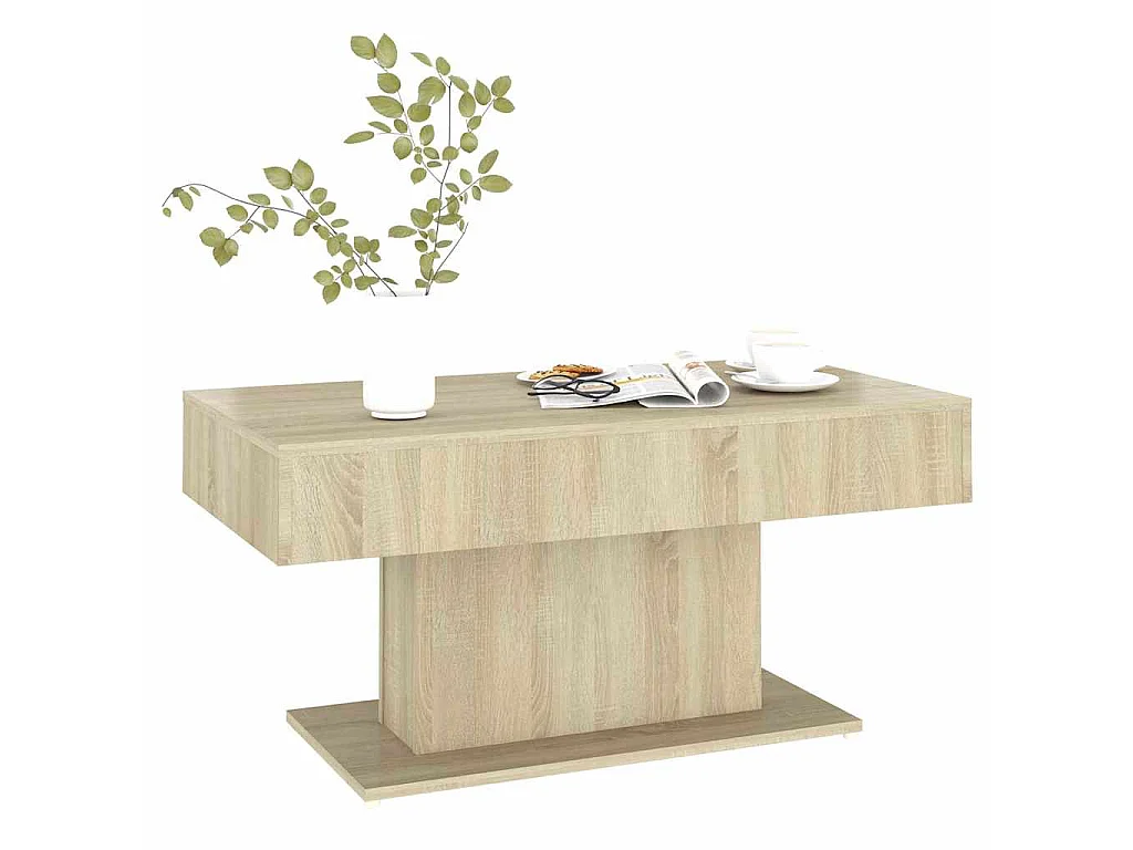 Table basse chêne sonoma 96x50x45 cm bois d'ingénierie