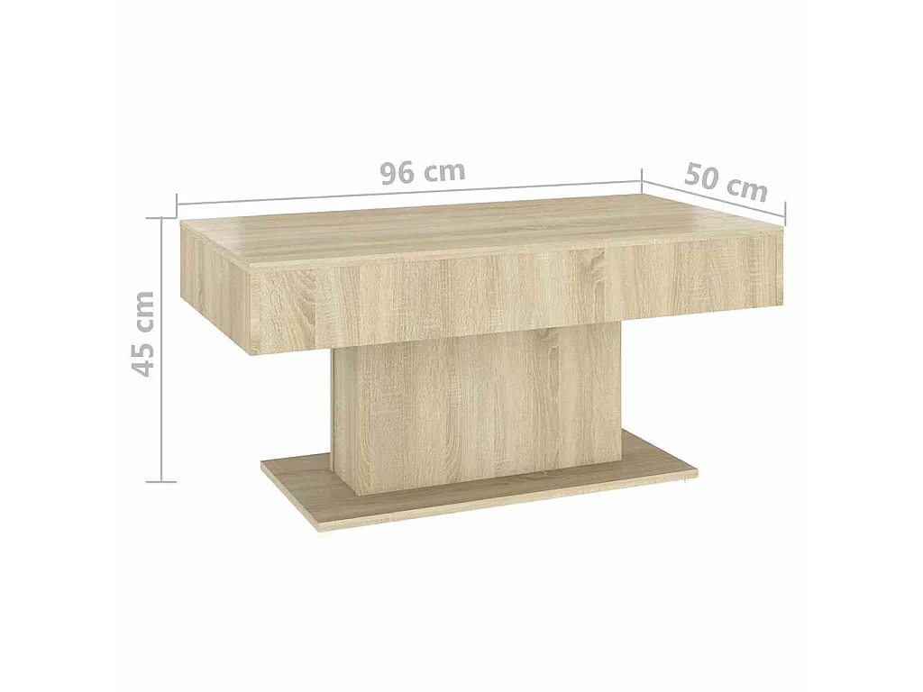 Table basse chêne sonoma 96x50x45 cm bois d'ingénierie