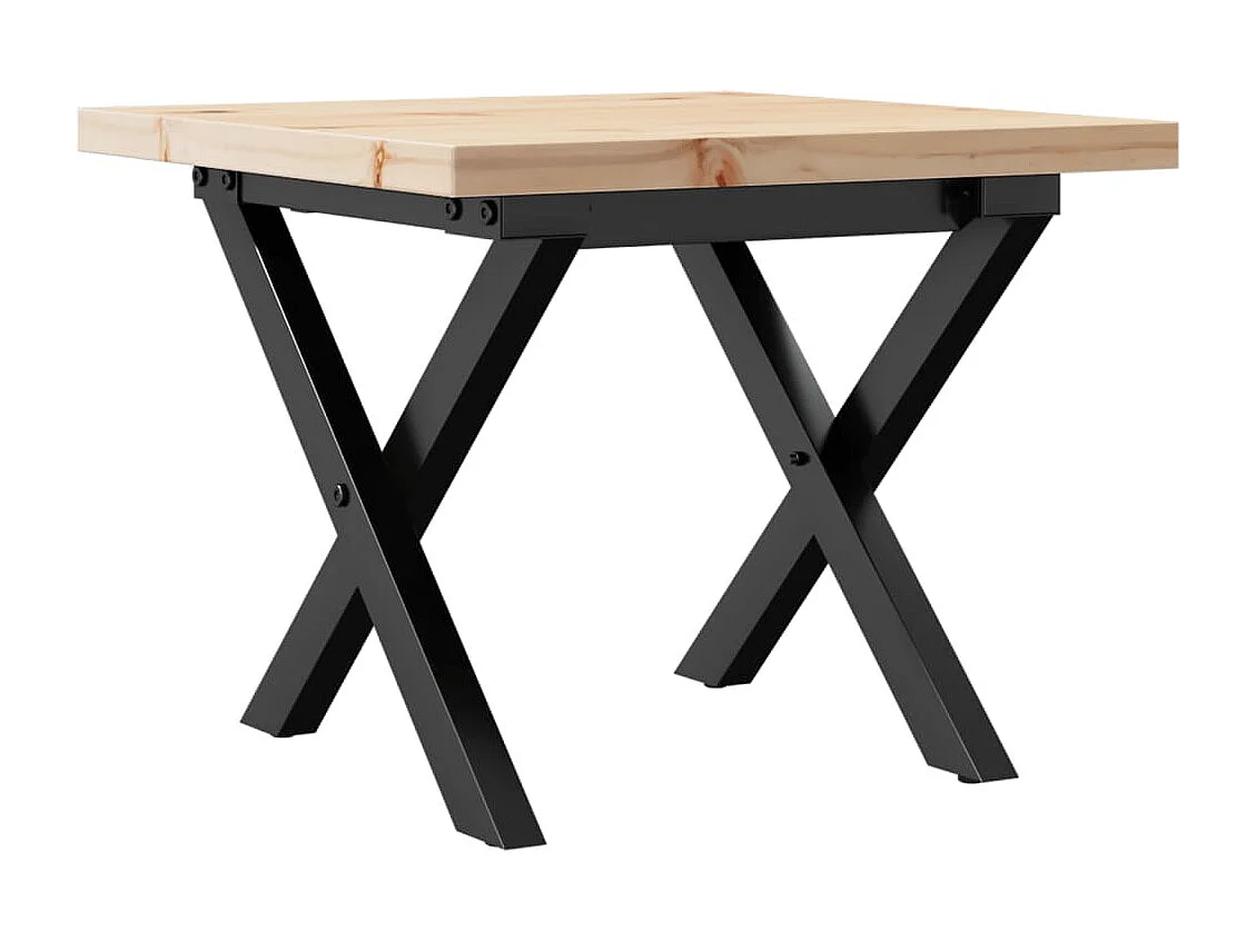 Mesa de centro estrutura em X 50x50x35,5 cm pinho/aço