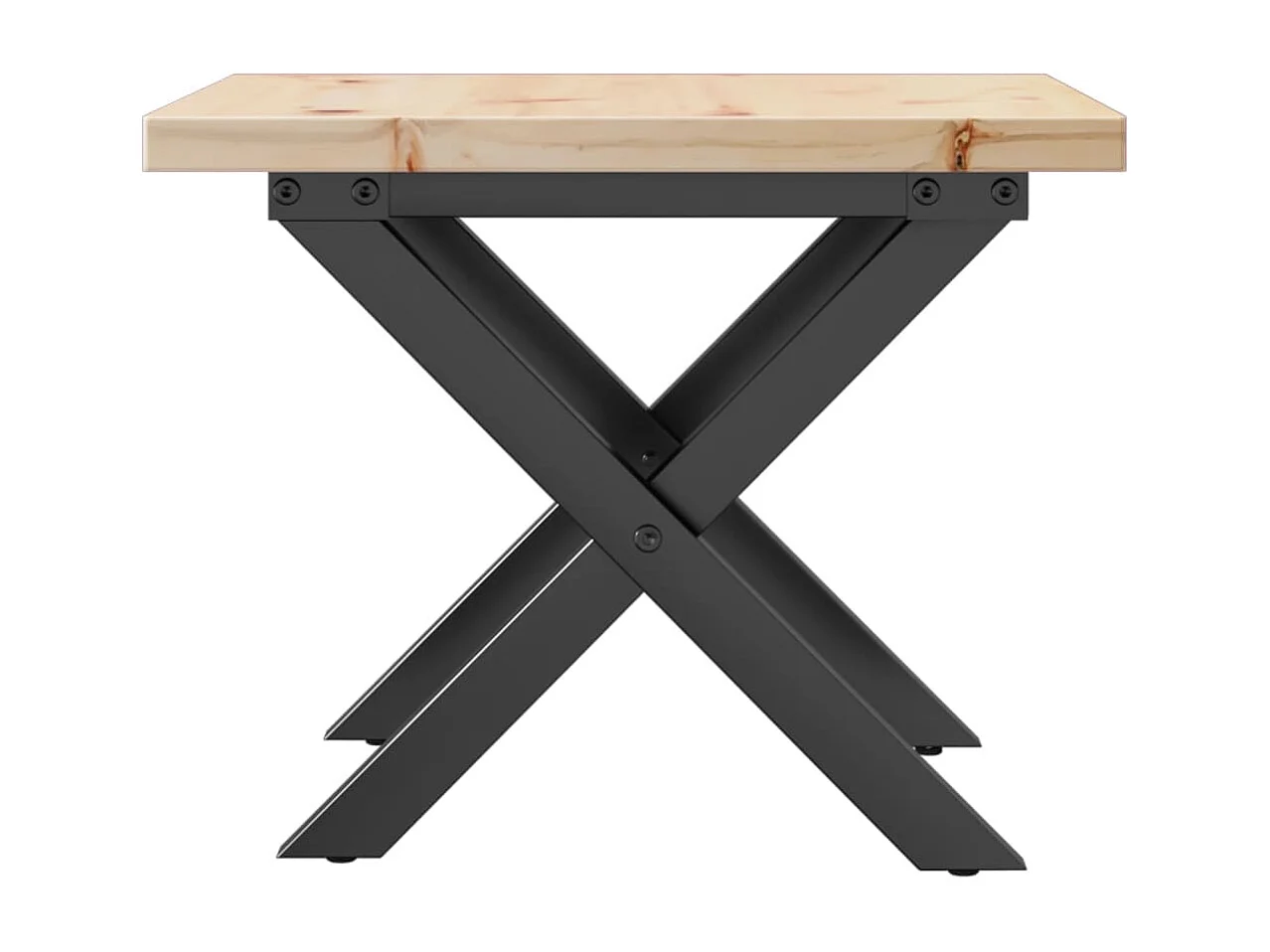 Mesa de centro estrutura em X 50x50x35,5 cm pinho/aço