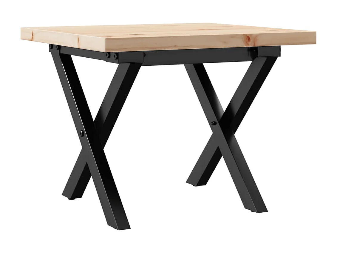Mesa de centro estrutura em X 50x50x35,5 cm pinho/aço