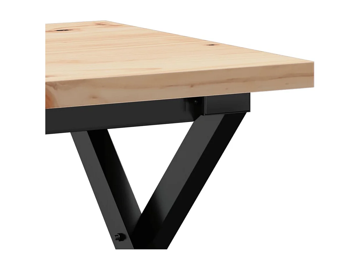 Mesa de centro estrutura em X 50x50x35,5 cm pinho/aço