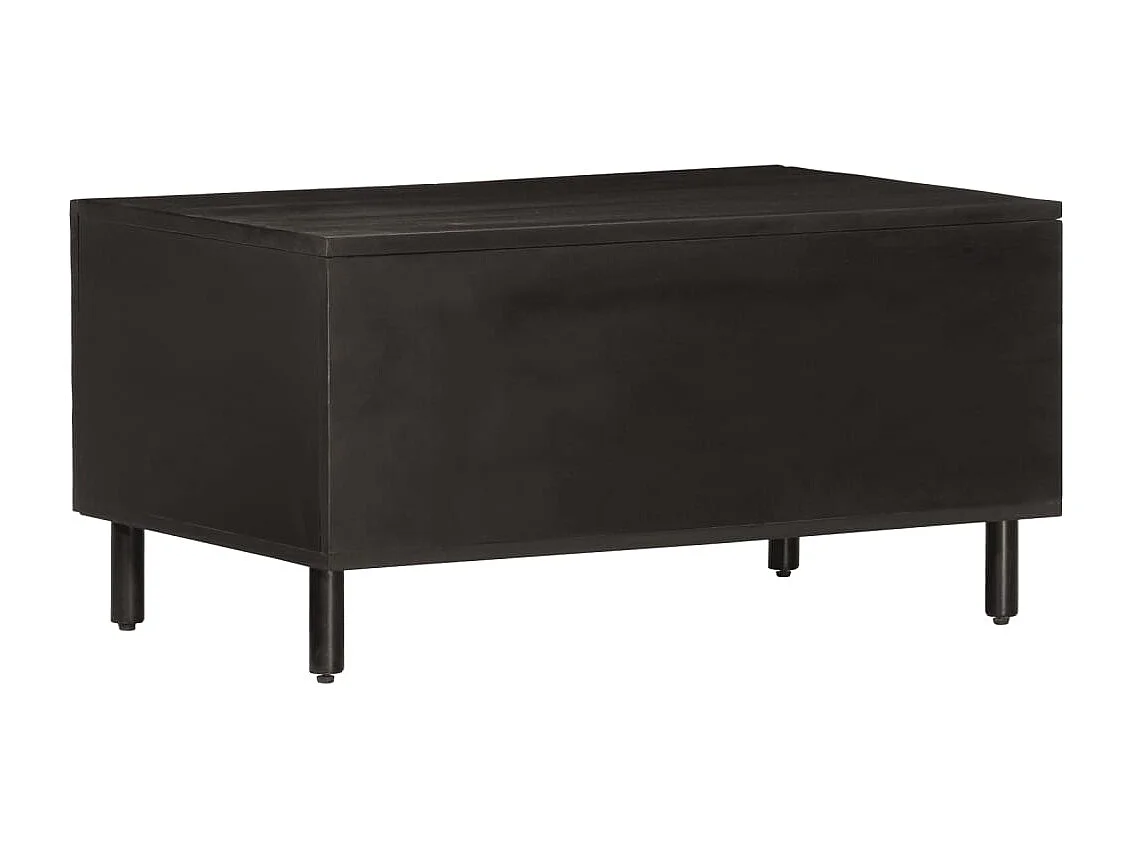 Couchtisch Schwarz 80x50x40 cm Massivholz Mango
