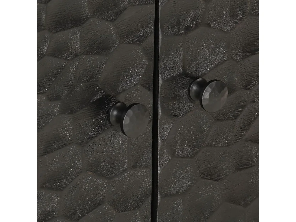 Couchtisch Schwarz 80x50x40 cm Massivholz Mango