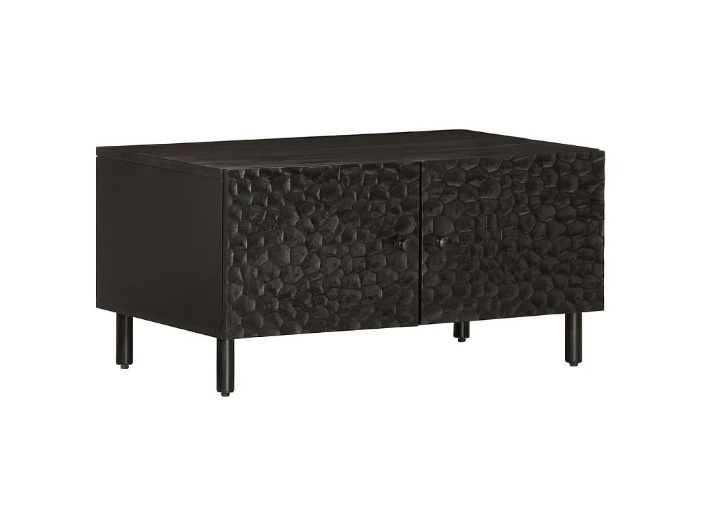 Table basse noir 80x50x40 cm bois massif de manguier