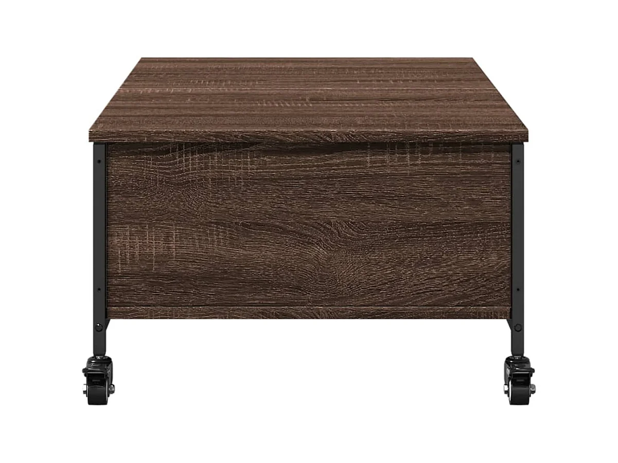 Table basse avec roulettes chêne marron bois d'ingénierie