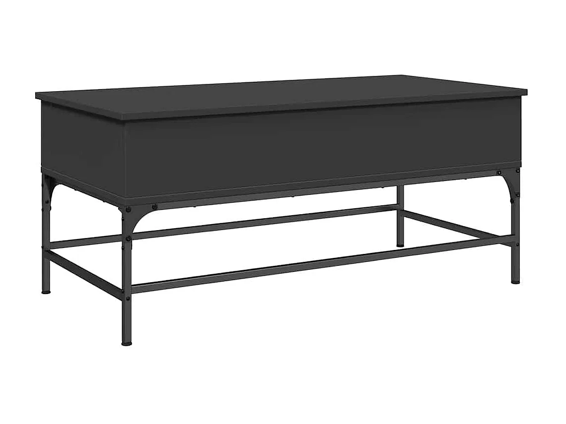 Table basse noir 100x50x45 cm bois d'ingénierie et métal