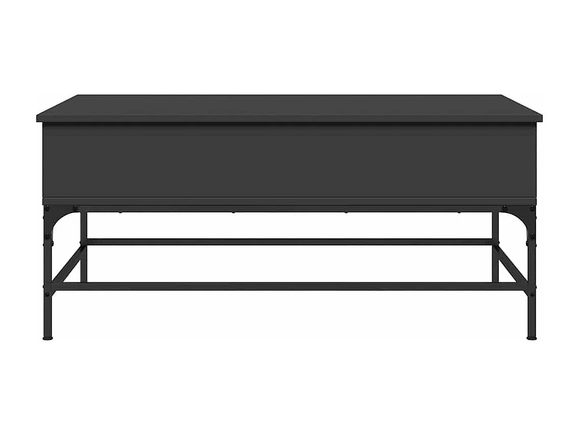 Table basse noir 100x50x45 cm bois d'ingénierie et métal