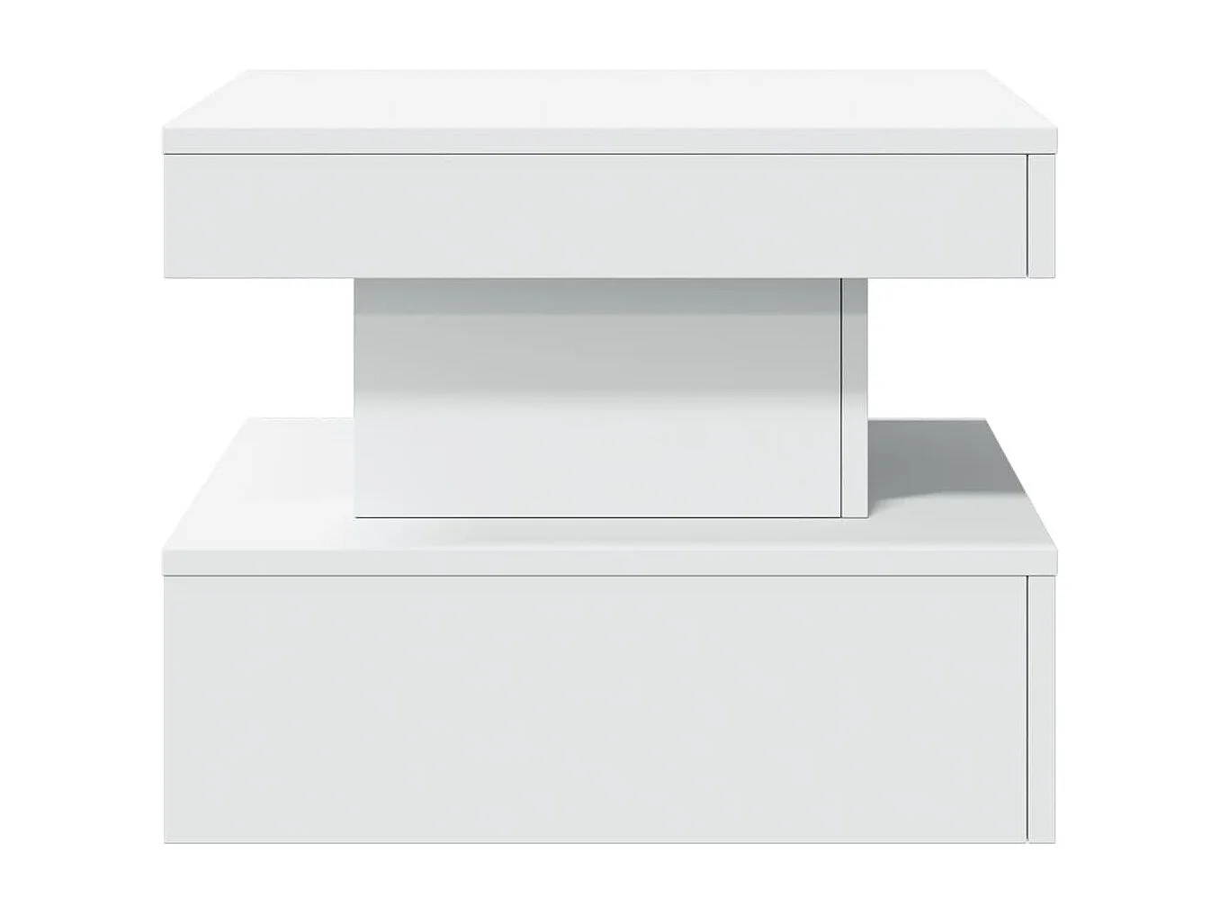 Tavolino da Salotto con Luci LED Bianco 50x50x40 cm