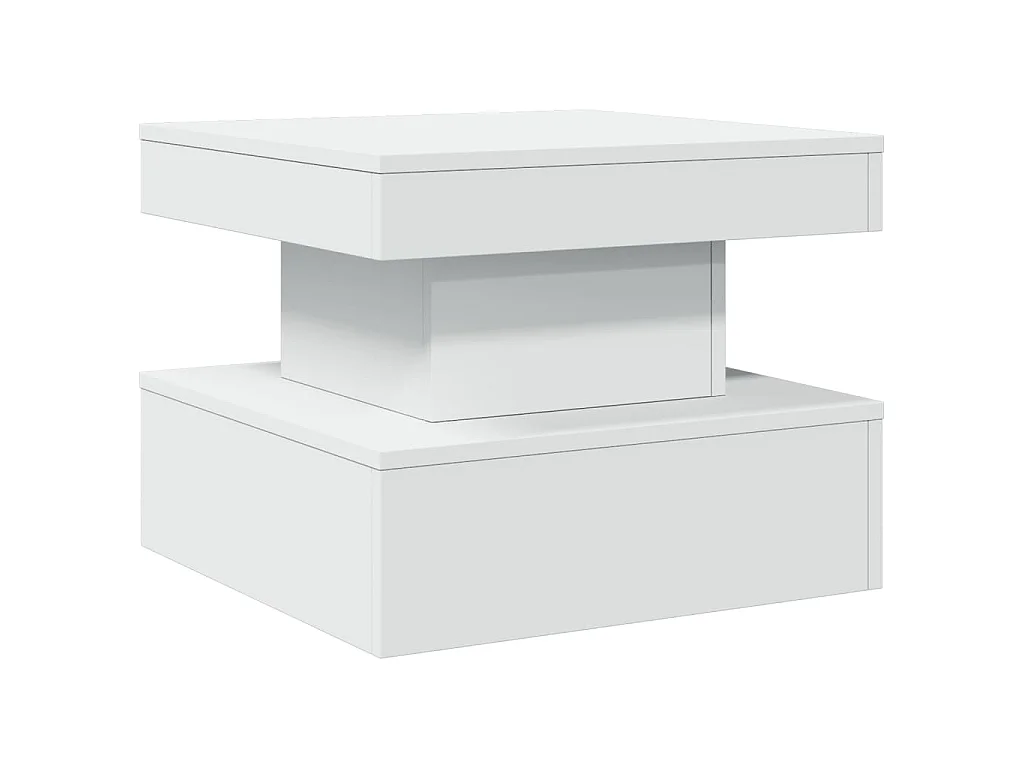 Table basse avec lumières LED blanc 50x50x40 cm