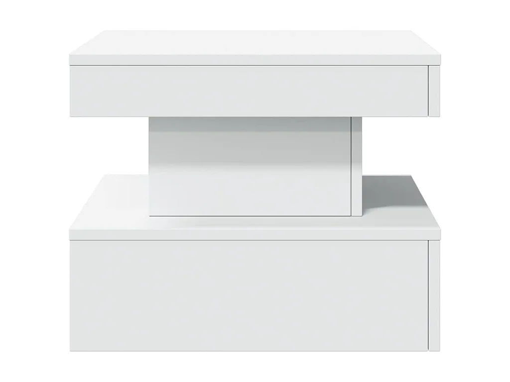 Table basse avec lumières LED blanc 50x50x40 cm
