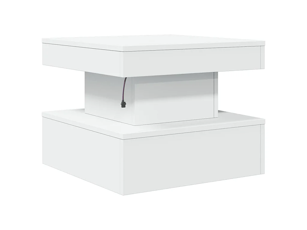 Table basse avec lumières LED blanc 50x50x40 cm