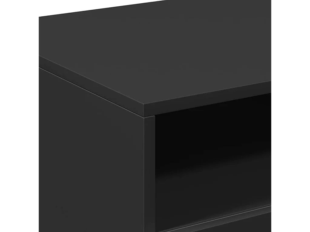 Table basse avec lumières LED noir 90x49x40 cm