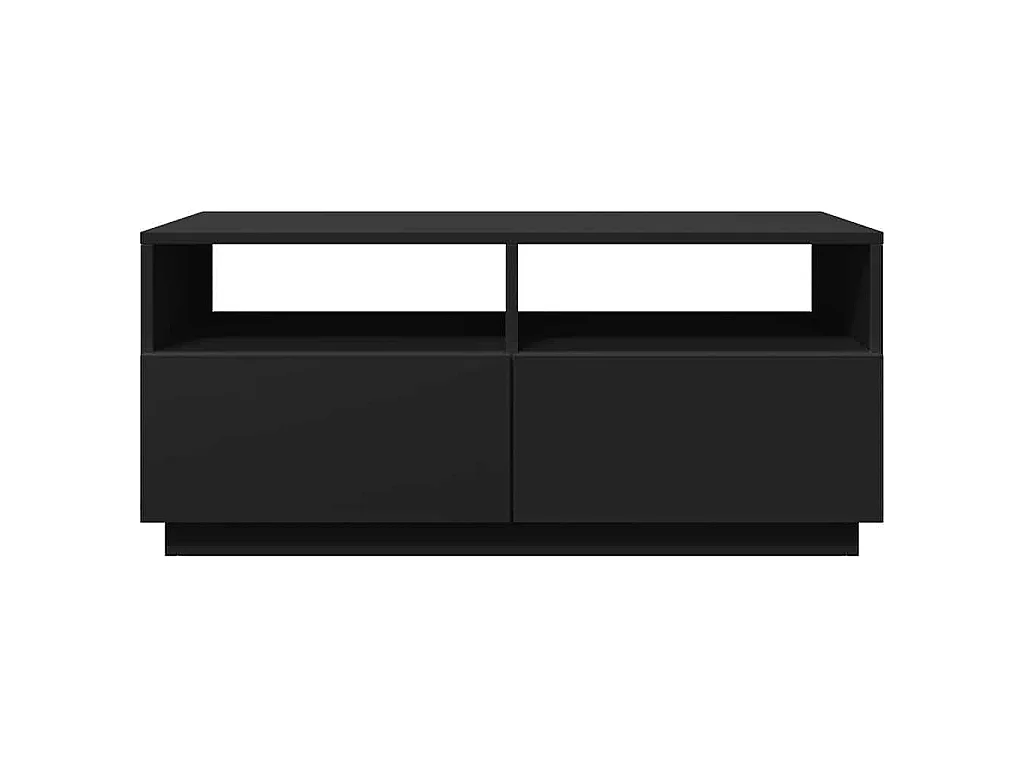 Tavolino da Soggiorno con Luci LED Nero 90x49x40 cm