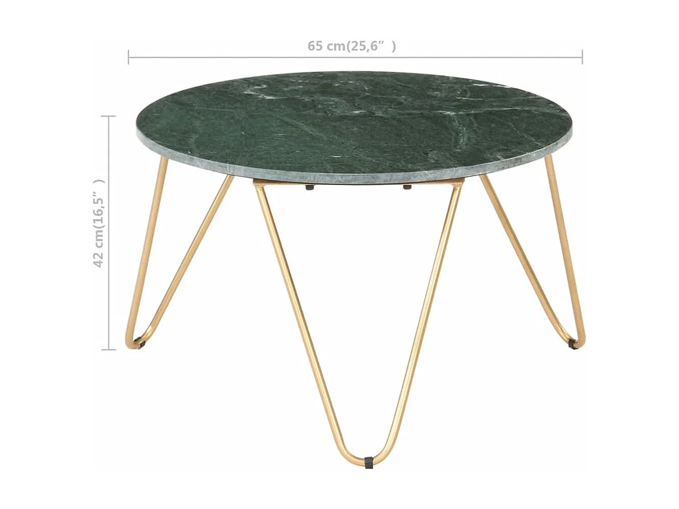 Table basse Vert 65x65x42 cm Pierre véritable et texture marbre