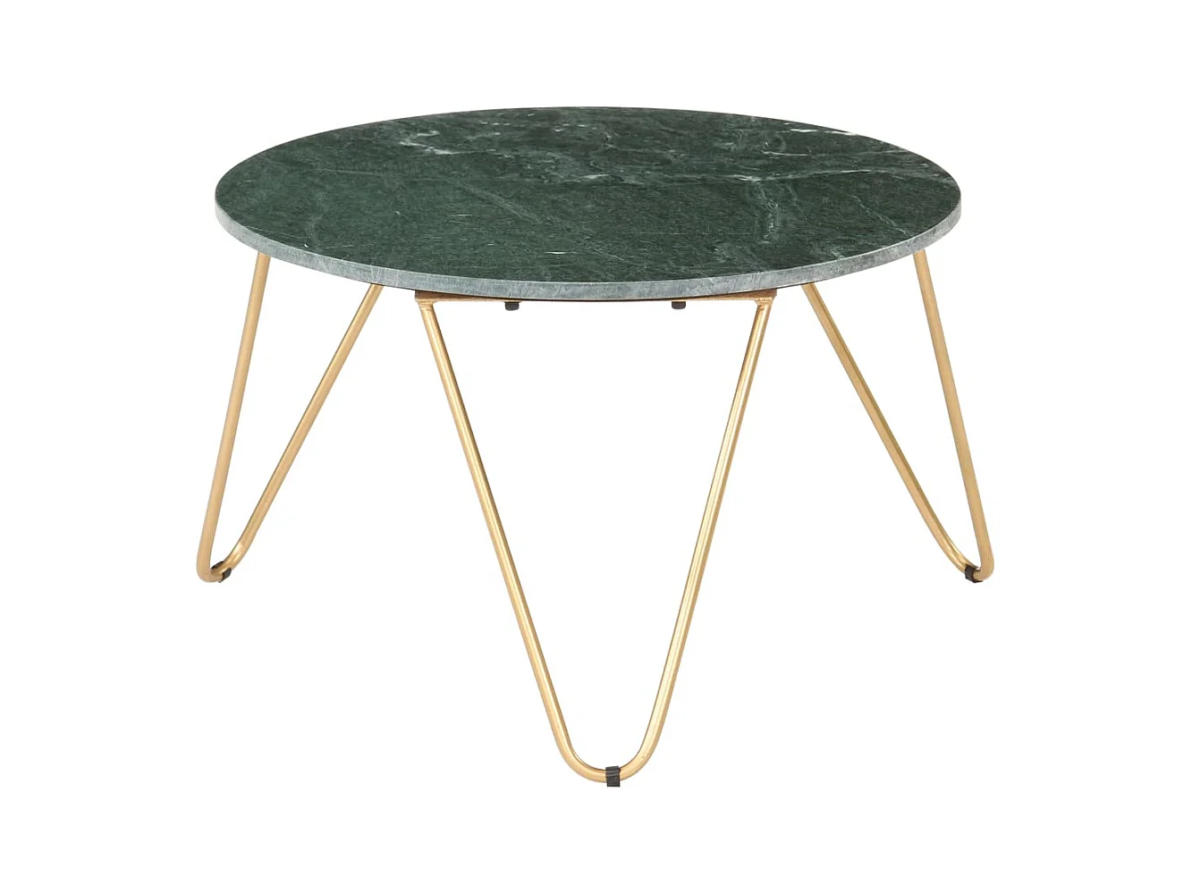 Table basse Vert 65x65x42 cm Pierre véritable et texture marbre