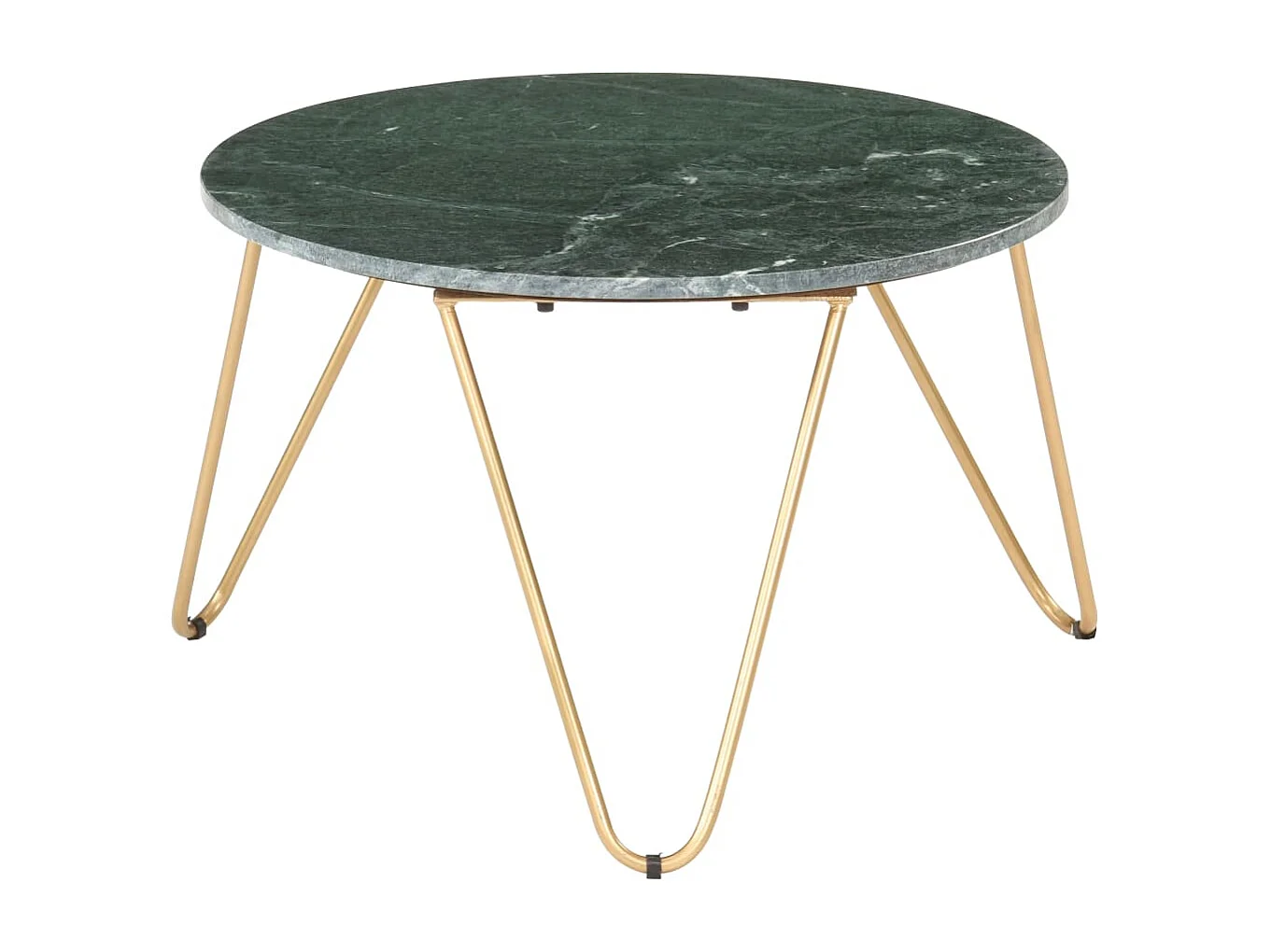 Table basse Vert 65x65x42 cm Pierre véritable et texture marbre