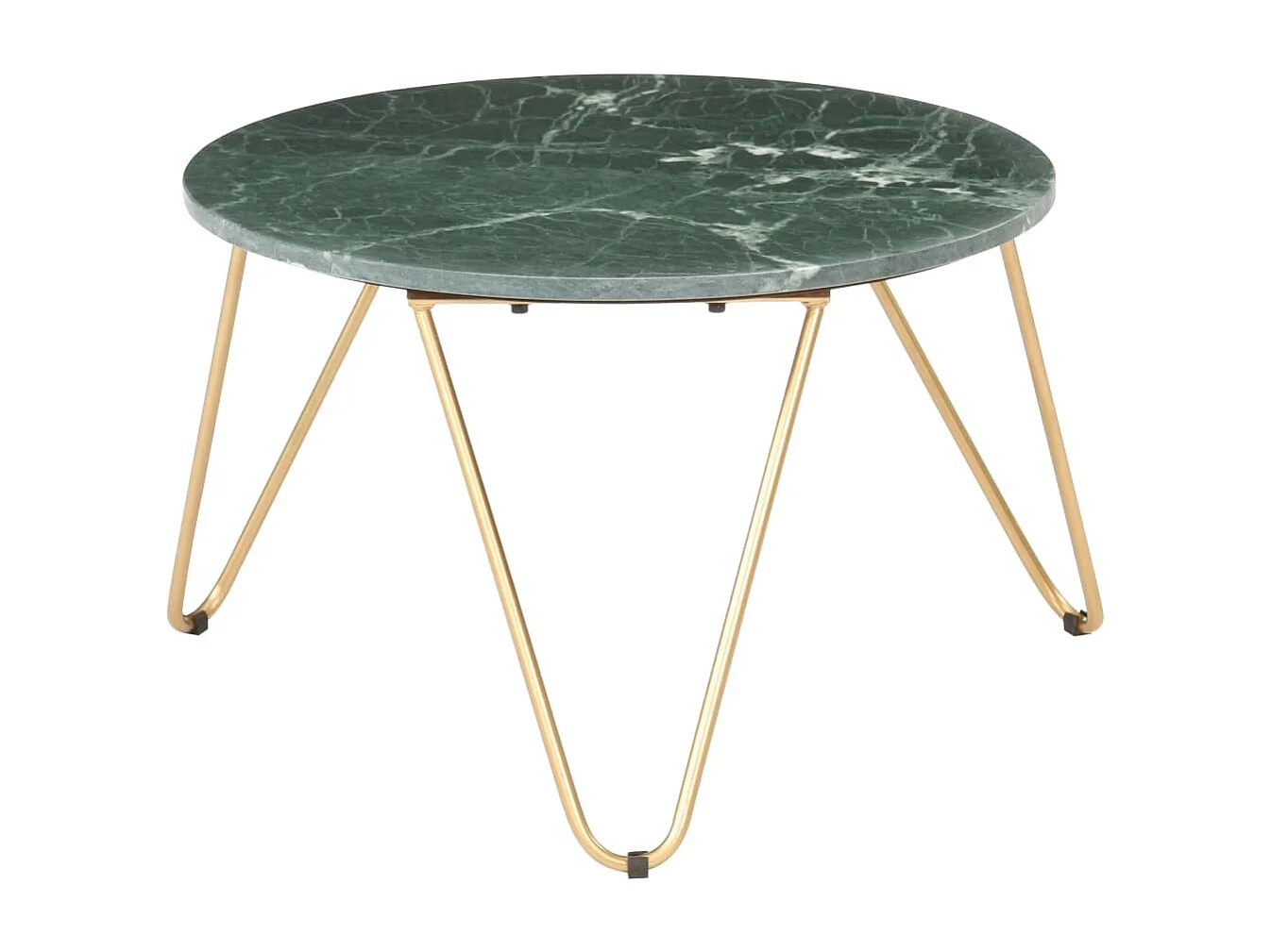 Table basse Vert 65x65x42 cm Pierre véritable et texture marbre