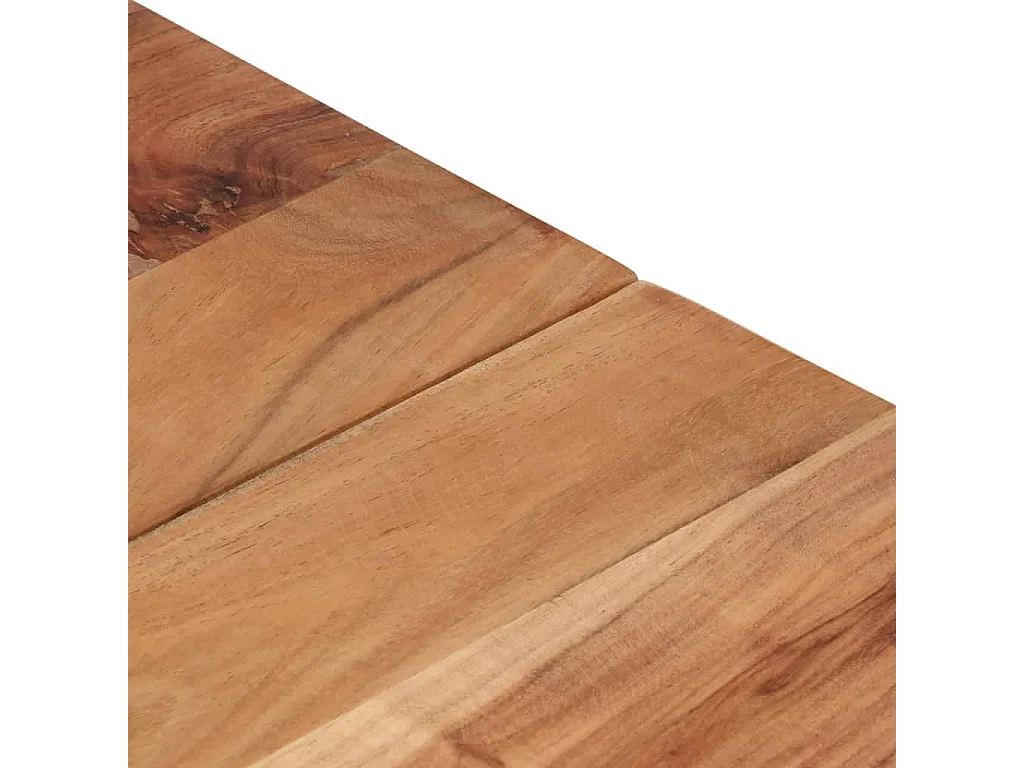 Table basse argenté acier inoxydable et bois massif d'acacia