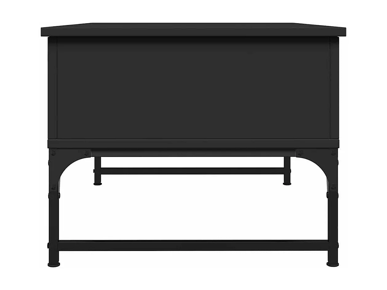 Table basse noir 70x50x40 cm bois d'ingénierie et métal