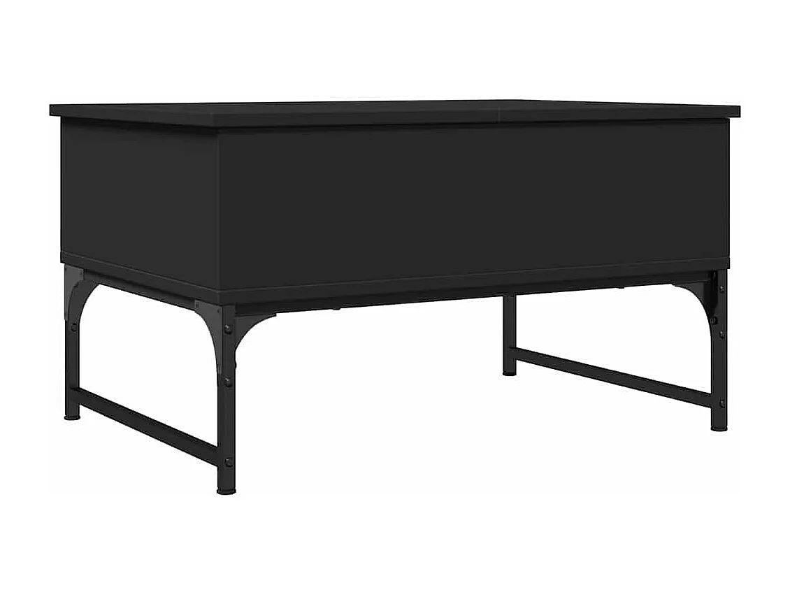 Table basse noir 70x50x40 cm bois d'ingénierie et métal