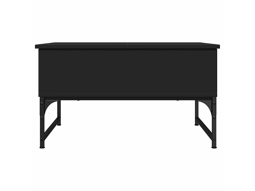Table basse noir 70x50x40 cm bois d'ingénierie et métal
