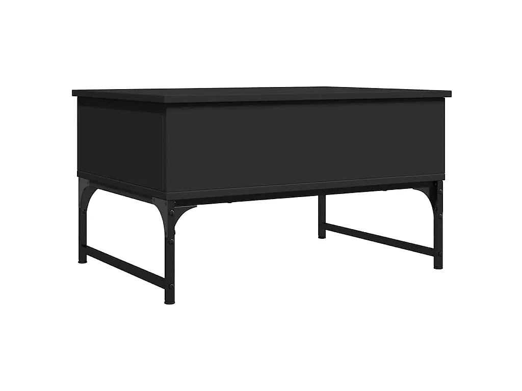 Table basse noir 70x50x40 cm bois d'ingénierie et métal