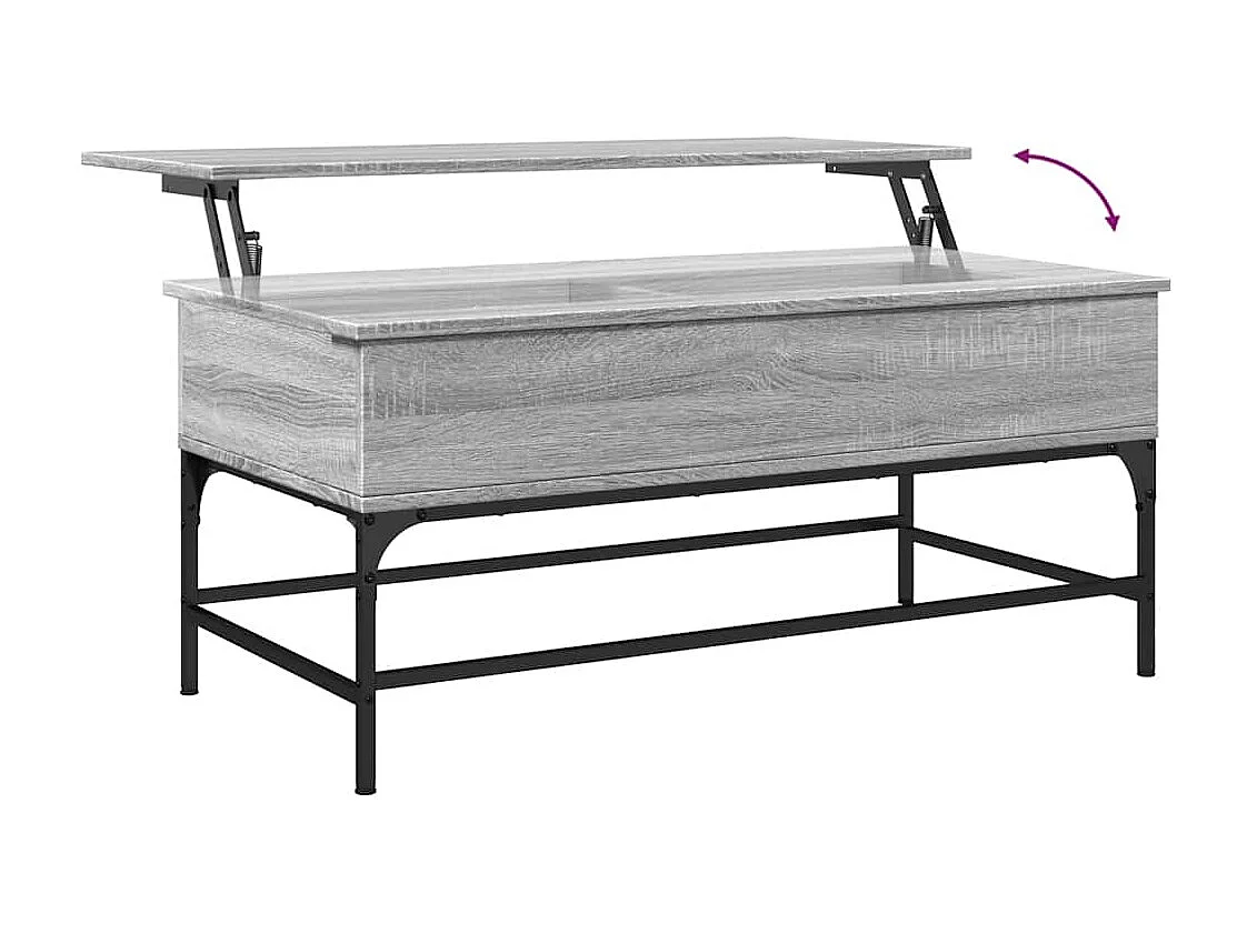 Couchtisch Grau Sonoma 100x50x45 cm Holzwerkstoff und Metall