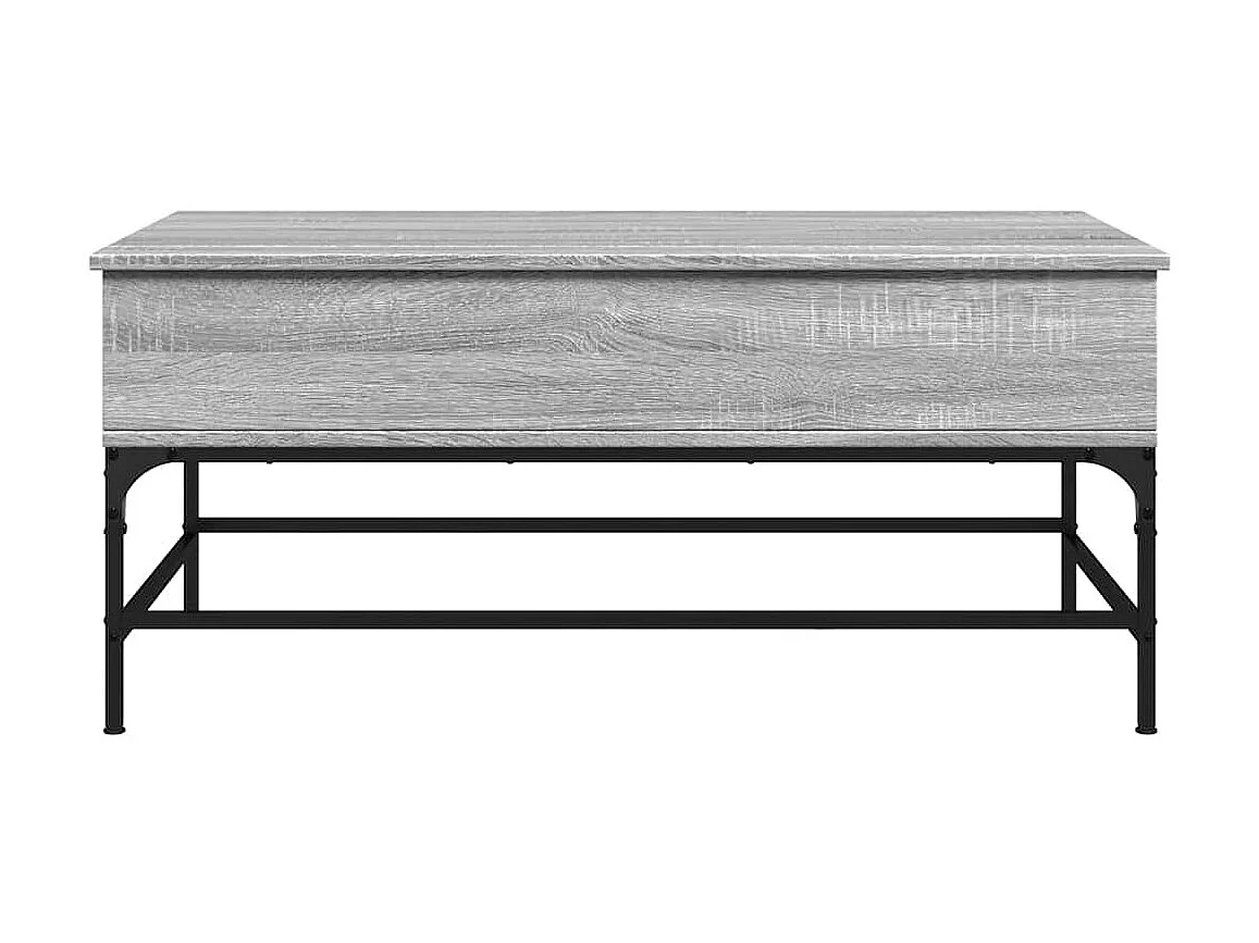 Table basse sonoma gris 100x50x45 cm bois d'ingénierie et métal