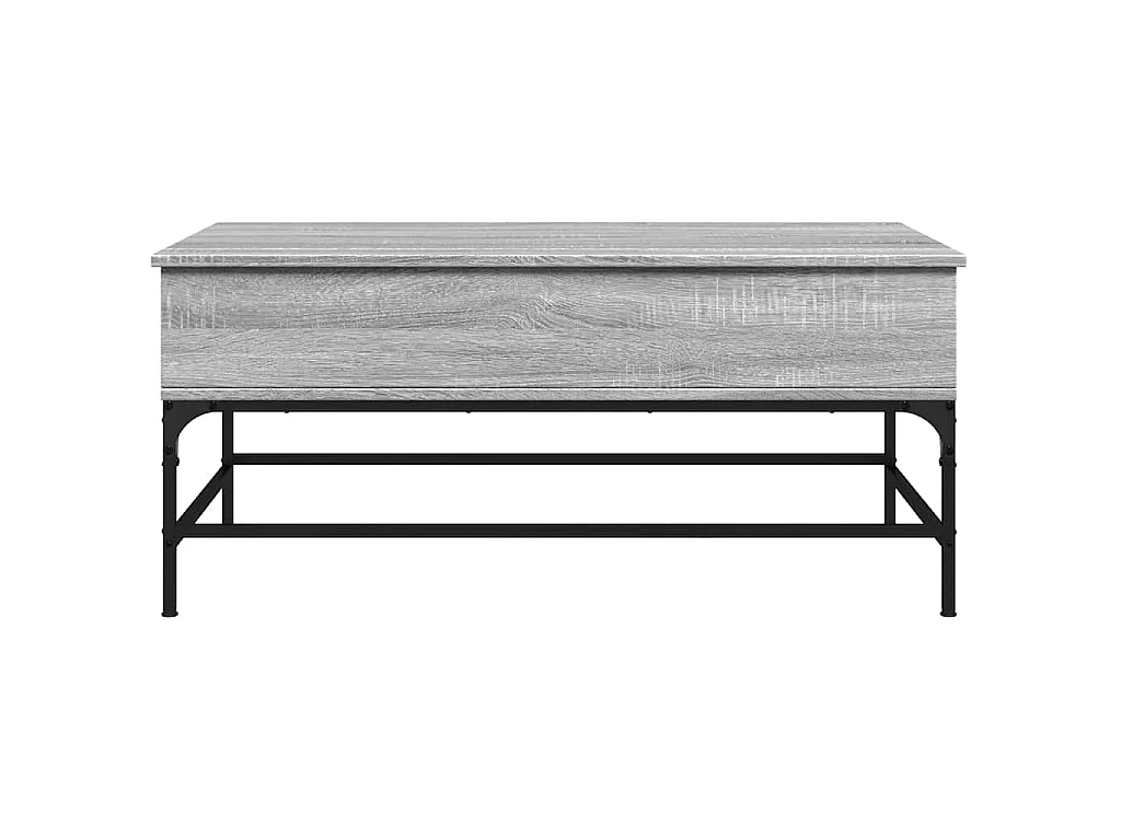 Table basse sonoma gris 100x50x45 cm bois d'ingénierie et métal