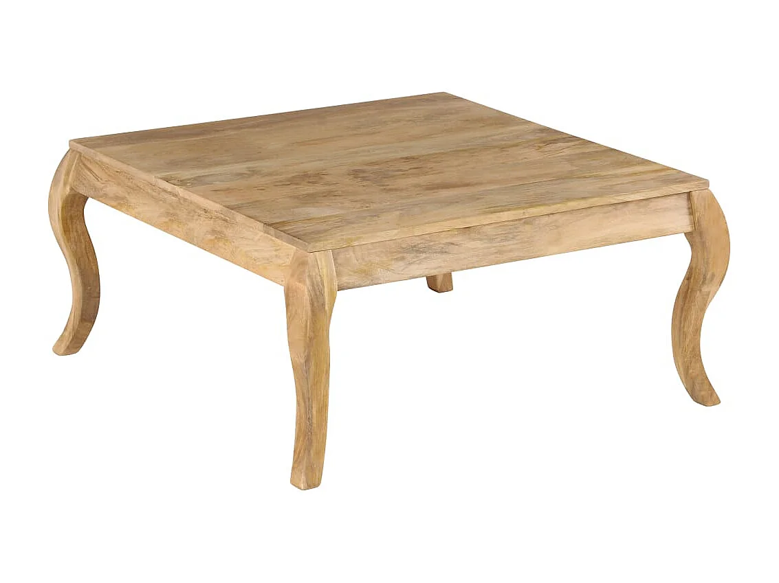 Tavolino da Salotto in Legno Massello di Mango 80x80x40cm
