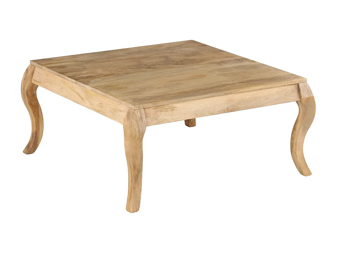 Tavolino da Salotto in Legno Massello di Mango 80x80x40cm