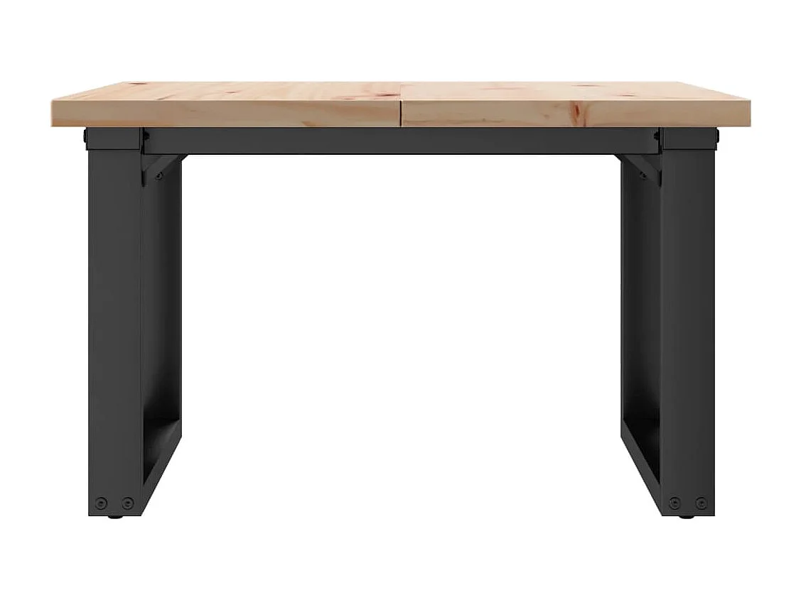 Tavolino Salotto Telaio a O 60x60x40,5cm Legno Pino e Acciaio