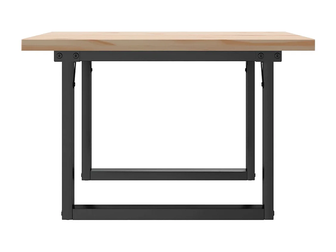 Tavolino Salotto Telaio a O 60x60x40,5cm Legno Pino e Acciaio