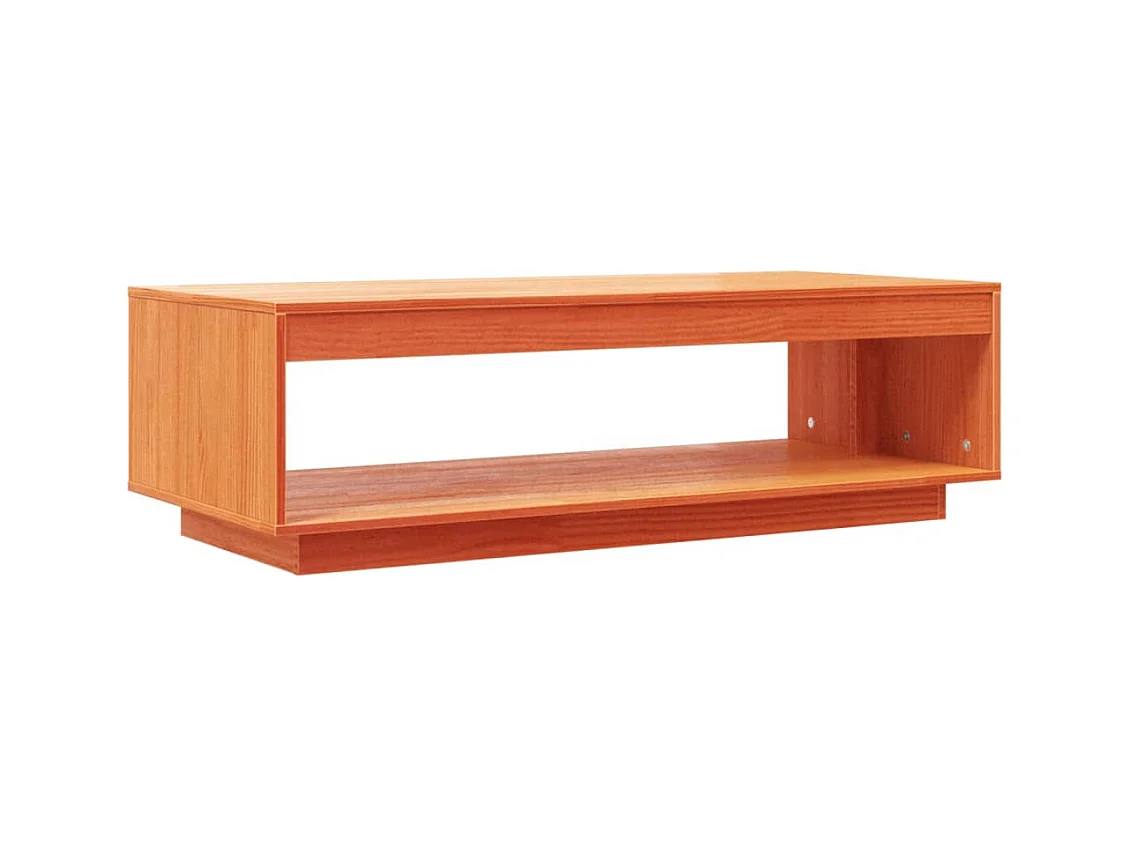 Table basse cire marron 110x50x33,5 cm bois massif de pin